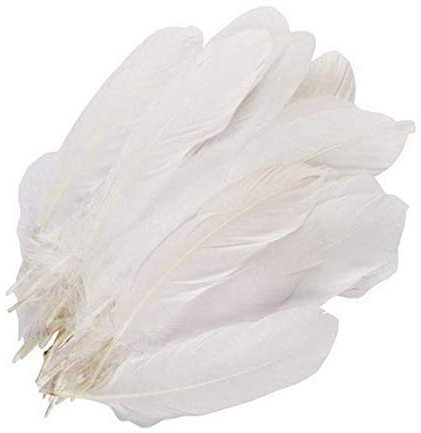 100 Stück weiße Gänsefedern, 15,2 cm – 22,9 cm, Bastelzubehör für Zuhause, Hochzeit, Geburtstag, Weihnachten, Blumendekoration