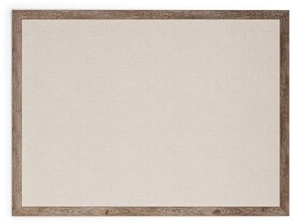U Brands Bacheca di Tela, 119x89 cm, Cornice in Legno Rustico, Superficie di Fissaggio Industriale