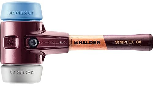 Simplex Schonhammer, TPE-soft / TPE-mid; mit Tempergussgehäuse und hochwertigem extra kurzen Holzstiel | D=80 mm / Stielausführung=extra kurz | 3013.082