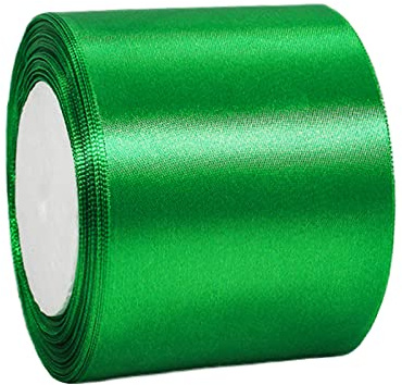 75mm Wide Dark Green Ribbon Thick Christmas Ribbon for Gift Wrapping 22m, 3 inch Thick Green Satin Ribbon for Christmas Wedding Car Xmas Cake Gift Wrapping Hair Bow Bouquet Crafts Decorations