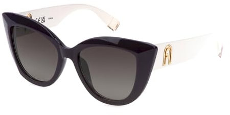 Furla Unisex SFU711 Sunglasses, Glossy Purple, 53