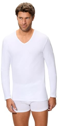 Abanderado Camiseta De Manga Larga Cuello V Termorreguladora Regul'Activ X1 | Camiseta Interior, Camiseta Deportiva Para Hombre, Fresca, Ligera, Acelera La Evaporación De La Humedad