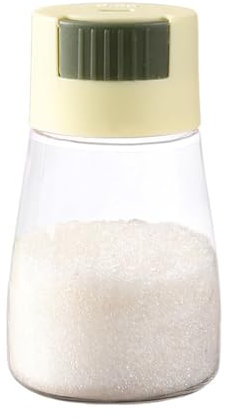 Spargisale per spezie – Spargitore per zucchero a velo, saliera grossolana | Grande contenitore per sale antipolvere con coperchio, contenitore per sale trasparente con design push per cucina e viaggi