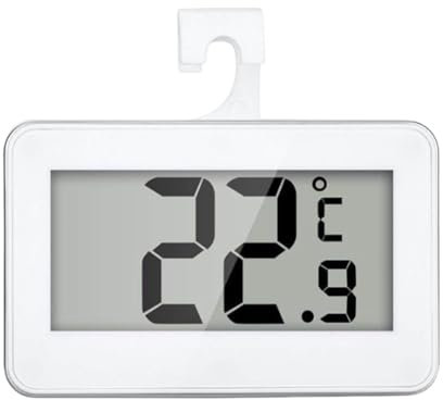 Cymwer Termómetro para Nevera Termómetro Digital para Nevera, Monitor LCD Digital para Nevera y Congelador con Gancho, Función de Registro máx/Min, para Cocina, Hogar, Restaurantes