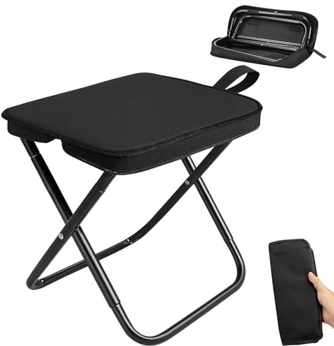 Puasok Banco Plegable Portatil, Taburete Plegable Camping, Pequeña Taburete Plegable Portatil para Acampar, Pesca, Picnic, Viajes Y Senderismo