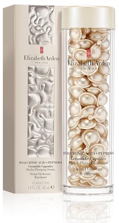Elizabeth Arden - Capsule di Acido Ialuronico + Peptidi Ceramide, Siero Idratante e Rimpolpante con HA a Misura Variabile, Formula Setosa e Leggera, Per Tutti i Tipi di Pelle, 90 Capsule