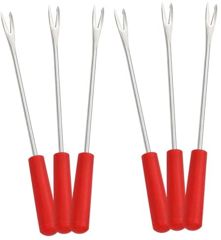 CHICAMPERA 6piezas Tenedores Para Barbacoa Reutilizables Para Mojar Queso Fruta y Carne Herramientas De Picnic