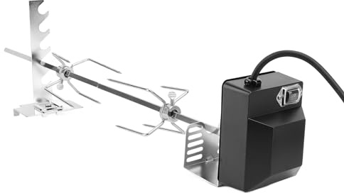 Wakects 15 Kg 2,5 Rpm Motor, Rostfritt Stål Rotisserie Grillpaket för Ammande Gris, Kyckling, Lamm, med Väderbeständig Design, Konsekvent Prestanda och Mångsidiga Applikationer, (EU -plugg)