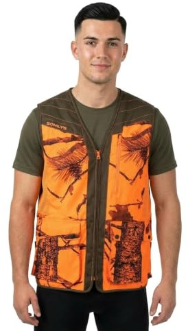 Somlys Gilet Classy de Chasse Camouflage Orange et Marron, 85% Polyester 15% Nylon 248