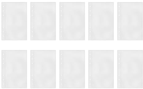 Folder Covers with Pockets, 10 Units Spare Covers with 6 Rings | Protectors Loading Photos Postcards Index Class Notebook Trading Student Study Tracker