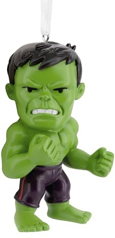 Hallmark Collectable MARVEL Stylised The Incredible Hulk Ornament, Christmas Tree Decoration, Green