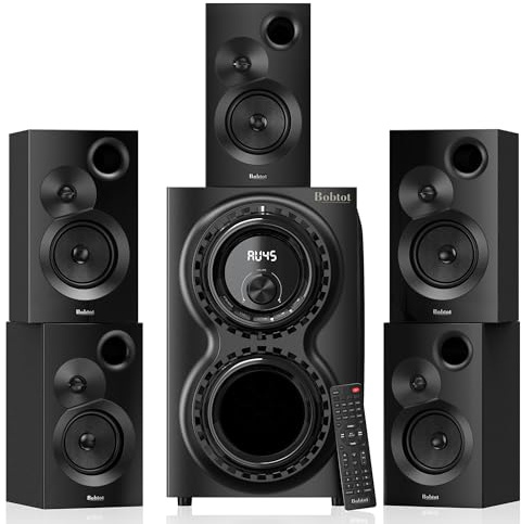 Bobtot Surround Sound Systems for TV, 1400 Watts Peak Power 12 Subwoofer