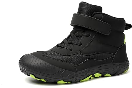 AONETIGER Botas de Senderismo para Niños Niñas Zapatos de Trekking Ligeros Antideslizante para Bosque Campamento y Aventuras (Negro,37EU)