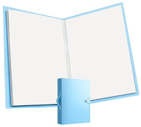 A3 Portƒolio Pärm Med 60 Transparenta Fickor – Portabel Konstsamlare Organizer | Kraftig Presentationsbok För Illustrationer, Intyg, Skola, Kontor