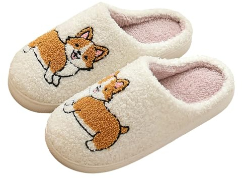 Damtofflor med sött katttryck fluffiga bekväma för inomhus öppet tåområde platta mysiga vinterskor djurdesign mjuka tofflor för kalla dagar