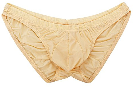 Summer Code Ropa interior sexy para hombres, bragas de bikini con diseño plisado y elástico, albaricoque, Talla única