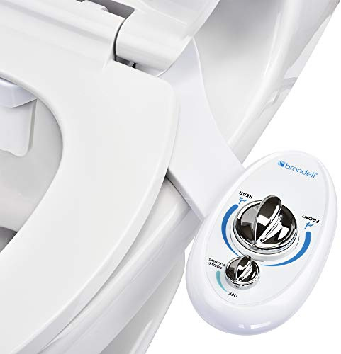 Brondell Left-Handed Bidet Attachment SouthSpa Dual Nozzle Bidet - Control Panel on Left Side | Dual Nozzles for Front and Rear wash | Dual Positionable Nozzles | Easy Installation | LH-12