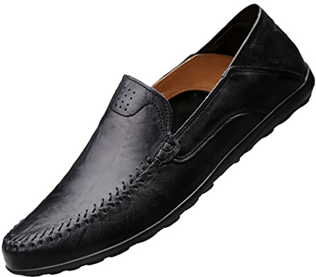DSKK Mocassin Homme Cuir Penny Loafers Conduite Bateau Chaussures Respirant d'affaires Oxfords Ville Casual Souple Chaussons (41,1#,Système Taille Chaussures EU,Masculin,Adulte,Moyen)