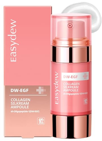 EASYDEW DW-EGF 55% Collagen Silkream Ampoule- Korean Facial Serum for Firmness & Elasticity with EGF Peptides, Amino Acids - Day & Night Age-Defying Silky Smooth Skincare, 1.86oz.
