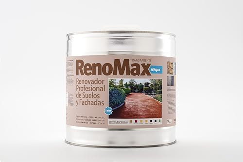 Renomax - Resina Hormigon Impreso y Superficies Porosas Al Agua, 5L Cubre hasta 50m² | Repara, Renueva, Protege y Embellece Suelos y Fachadas | Resina Hormigon Fácil de Aplicar, Garantía 5 Años