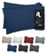 Richbond - Lot de 2 Taies d’Oreiller 70 x 50 cm - 100% Microfibre de Polyester Haute Qualité 90gr au Toucher Doux - Traitement Anti-Acarien et Anti-Bactérien - Bleu Marine