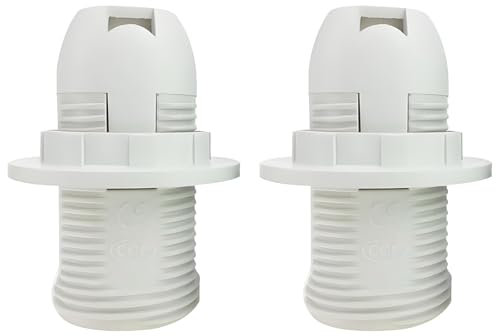 2 Pcs E14 Lamp Holder Light Fitting Parts Bulb Holder Socket Pendant Socket Lampshade Ring for Most Light Bulbs