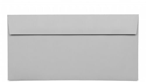 Kuvertwelt Briefumschläge DIN Lang (220x110mm) - Haftklebend - Hochwertige Umschläge in verschiedenen Stückzahlen 50 Stück Briefumschläge DIN Lang haftklebend Hellgrau