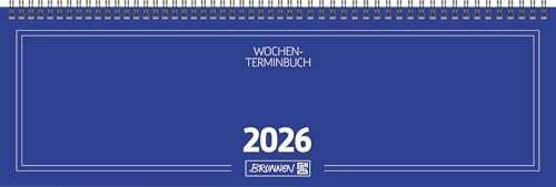 BRUNNEN Querterminbuch Mod. 775 2026 | 420×137 mm, Karton, blau