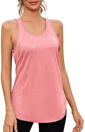 Gyabnw Dam Sport Tank Top Gym Ärmlös Axel Mesh Inlägg Gym Skjorta Kvinnor Rund Hals Tröja Gym Kvinnor Fitness Yoga Löpning Dans, A-röd, M