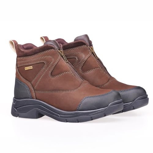 Caldene Waterproof Zip Yard Boot – Leather Outdoor Riding Boot with Shock‑Absorbing Sole