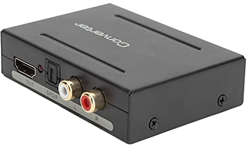 Jenivaint Audio Extractor, 4K30HZ Video Loop Out med SPDIF R/L Ljudutgång, 3 Ljudlägen PASS 2.0CH 5.1CH, för TV-projektor Display Device (Svart)