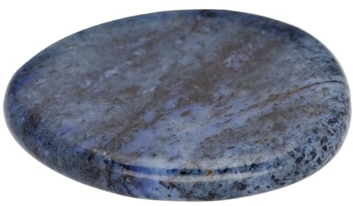 Disque minéral poli (3-5 cm) + carte descriptive | Pierre de touche, de poche ou de massage (Dumortiérite)