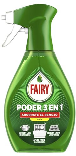 Fairy Poder Sin Remojo Limón Spray, Vajilla y Cocina, Antigrasa, 500ml