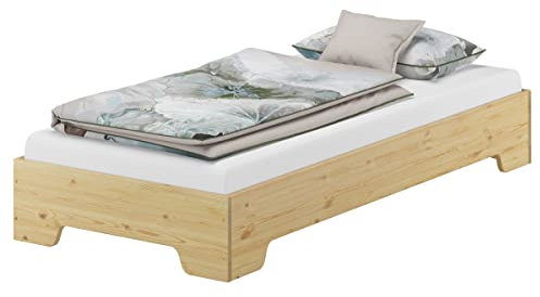 Erst-Holz® Stapelbett 100x220 Pensionsbett Gästebett mit wählbarem Zubehör V-60.56-10-220, Ausstattung:ohne Zubehör