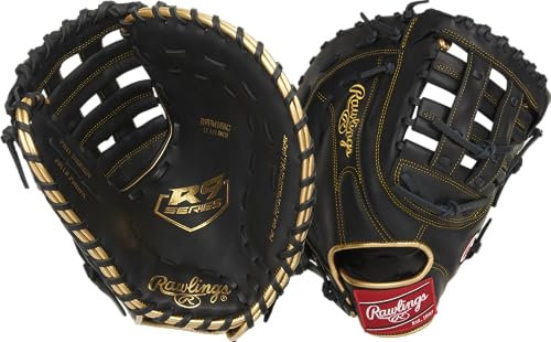 Rawlings Jungen R9FM18BG-3/0 Baseball-Handschuh, Modified Pro H Webband, 31,8 cm (12,5 Zoll), Schwarz/Gold, 12.5 inch