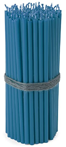 NKlaus - 100x Stabkerzen hellblau Tropf- Rußfrei dünn L 16cm Premium Paraffinwachs 36111