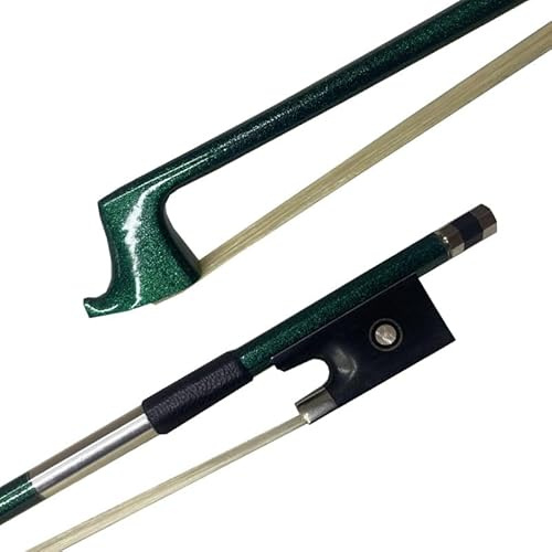 green carbon fiber violin bow 4/4,3/4,1/2,/14,1/8 for childern adult white horse hair (1/2)