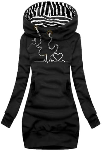 Dam tröja klänning huv vår höst dam långärmad huvtröja klänning höst vinter Casual Slim tröja hoodies klänning