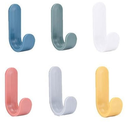 Bunte Klebehaken, 6 Stück Selbstklebende Haken, Bunte Kleiderhaken Kinder, Selbstklebende Handtuchhaken, Handtuchhaken Kleiderhaken Ohne Bohren für Küche, Badezimmer und Büro