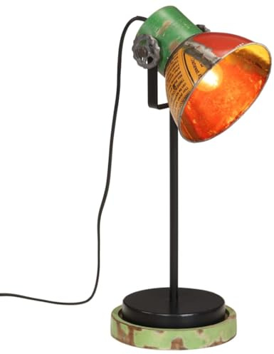 vidaXL Skrivbordslampa 25 W flerfärgad 17x17x50 cm E27, lampa, lampa, industrilampa, bordslampa, sänglampa, armatur, lampa i vintagelook, bordslampa