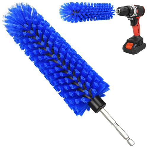 Drill Brush for Car Wheel and Bottle, 25cm Long, for Wheels, Rims, Engines, Exhaust, Bottle(Blue)