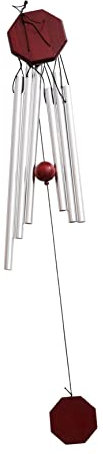 NULYLU 1pieza Campanilla Decorativa para Hogar Adorno Colgante De Viento Plata para Jardín Patio y Sala De Estar