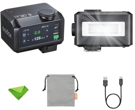 Godox iT30Pro S iT30Pro-S TTL Flash para cámara Sony, GN15, Tiempo de Recarga de 1,5 s, Flash de máxima Potencia de 560, HSS 1/8000, inalámbrico 2,4 G, Flash con Pantalla táctil (Negro)