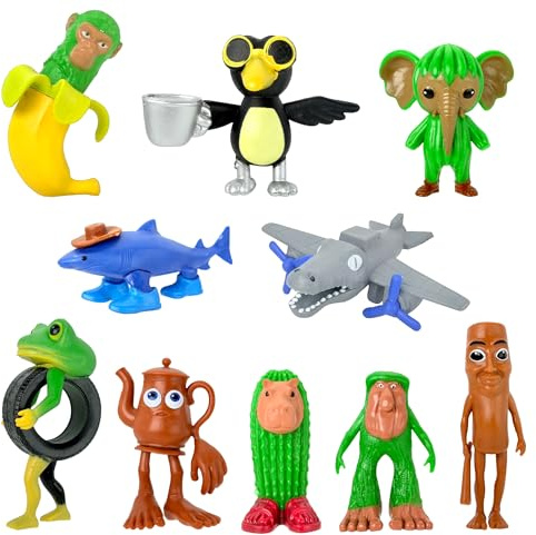 Gensly 10 Pcs Italian Brainrot Jouets Tralalero Tralala, Bombardiro Crocodillo Set de Figurines pour Les Fans de Jeux vidéo