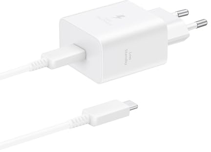 Samsung Schnellladeadapter EP-T4511X, USB-C Ladegerät mit 45W Schnellladen, kompatibel mit Geräten Anderer Hersteller, inklusive Datenkabel, White