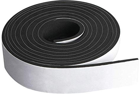 Neoprene Foam Strip Roll by Dualplex, 2 Wide x 10' Long x 1/16 Thick, Weather Seal High Density Stripping with Adhesive Backing – Weather Strip Roll Insulation Foam Strips