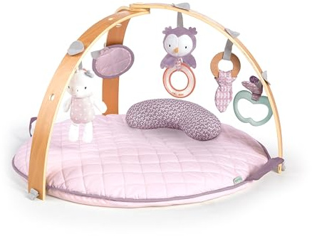 Ingenuity mysig fläck vändbart täcke aktivitet gym & lekmatta med trästång - Calla, åldrarna nyfödd +, 33 x 33 x 19 tum (paket med 1)