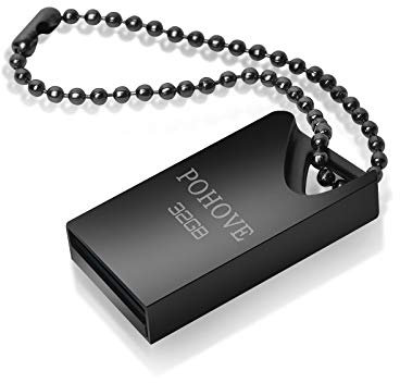 USB Stick 32GB, Lustig Speicherstick 32 GB Mini Memory Stick 32 GB USB Flash Drive Portable USB Stick mit Schlüsselanhänger für Schule Büro Auto PC Laptop (Schwarz)