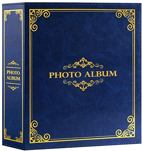 Album Photo Traditionnel 10x15 Pochette, Album Photo de Classe avec Pochette Plastique 600 Horizontal Vertical Photos Bleu