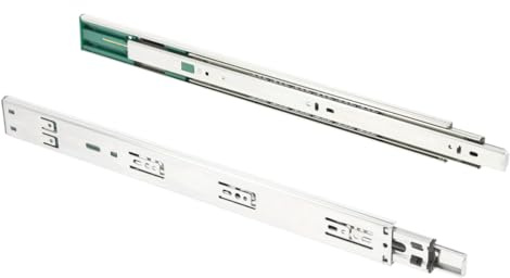 GTV Guide per cassetti H45, 45,3 x 300 mm, in acciaio zincato resistente, sistema di chiusura ammortizzata, guida telescopica a sfera, portata fino a 30 kg, set da 4 pezzi = 8 pezzi